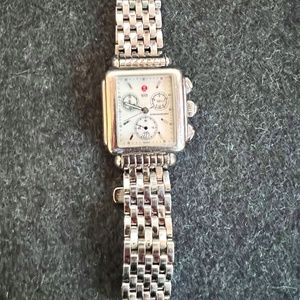 Michele Women’s Stainless Deco Watch - Mother of Pearl Face